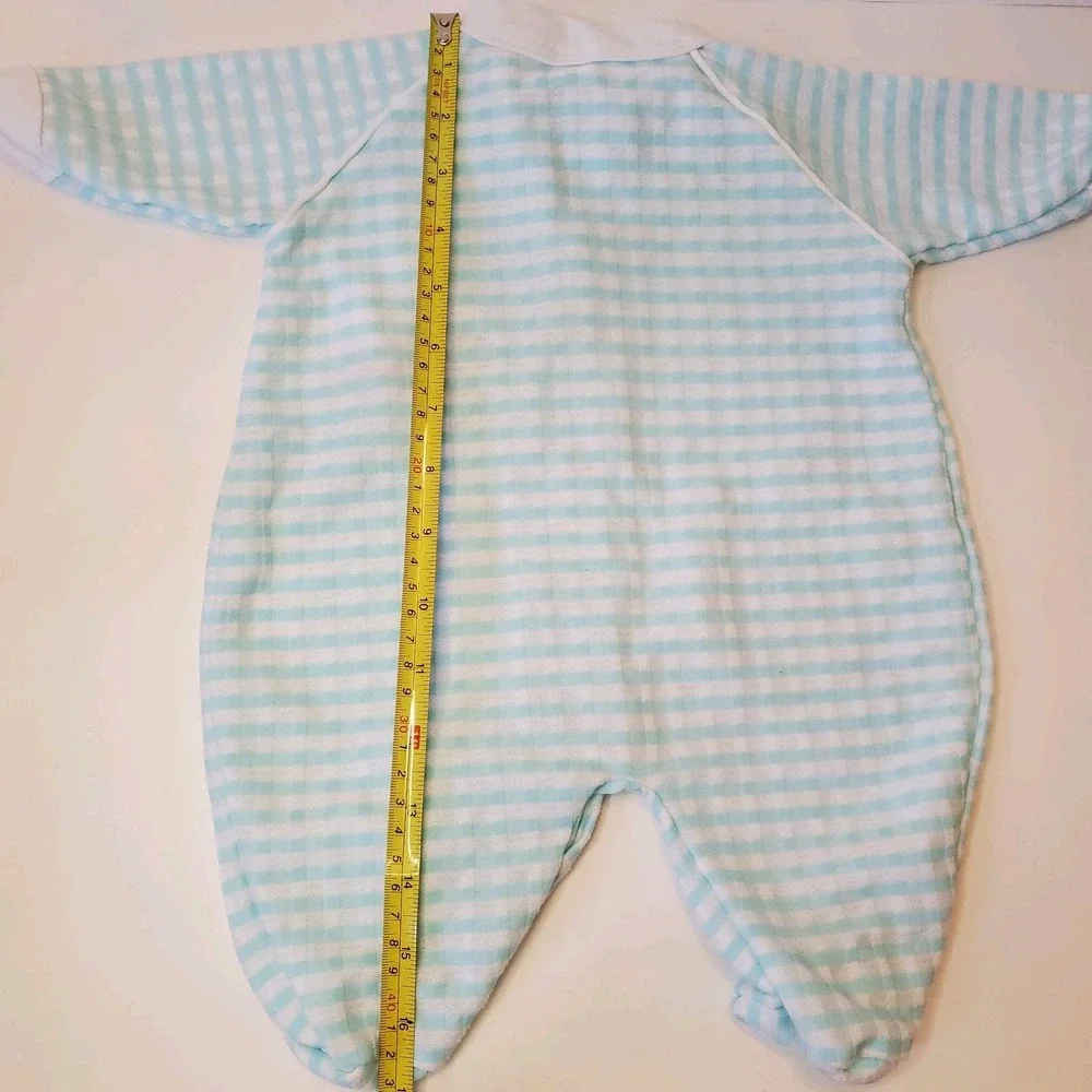 Vintage‎ Babygro Striped Bunny Rabbit Easter Sleeper Made In Usa Size Small